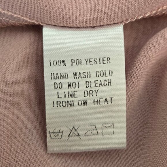 Ee:Some Womens V-Neck Blouse Blush Pink V-Neck Cuffed Sleeve Small - Picture 11 of 11